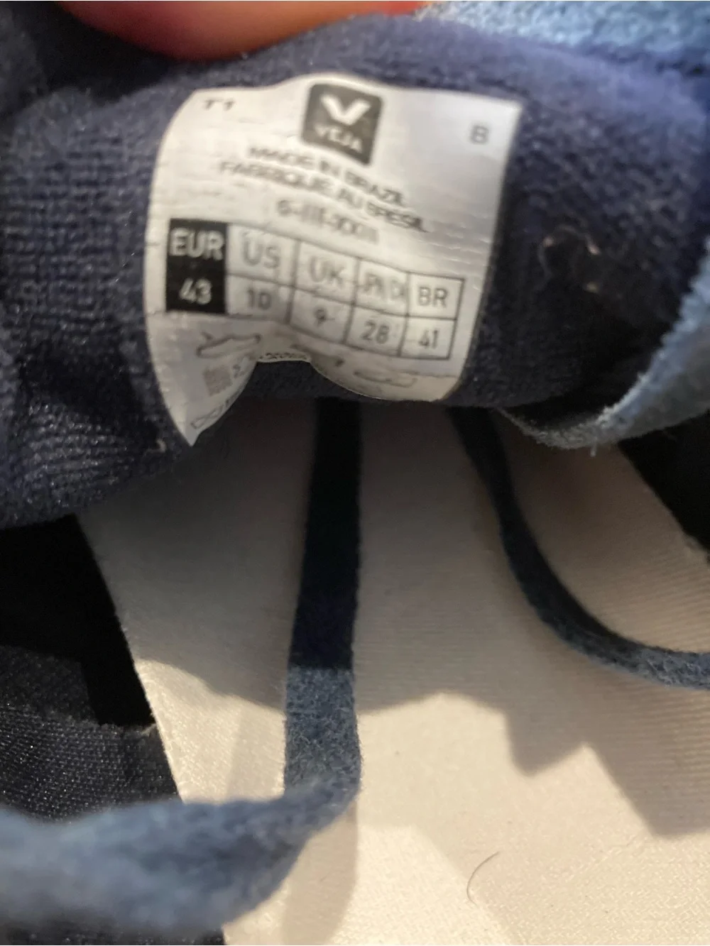 Veja Rio Branco Ripstop Nautico Pierre Sneaker Blue Men's Suede Sz 10 with Logo